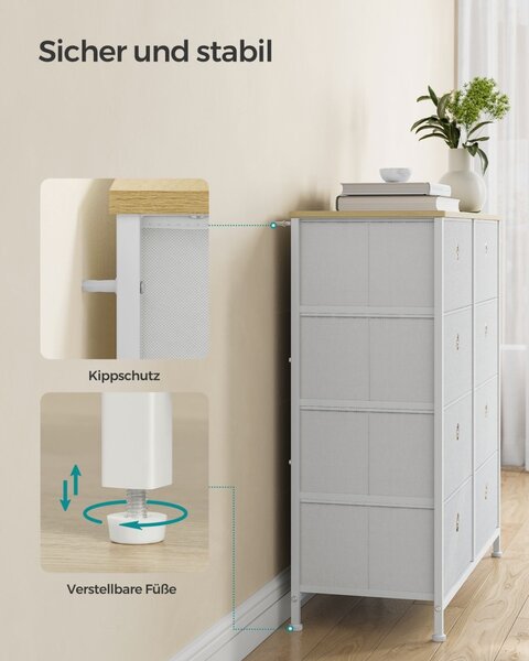 Комод Songmics Бял 80x30x81.5 см