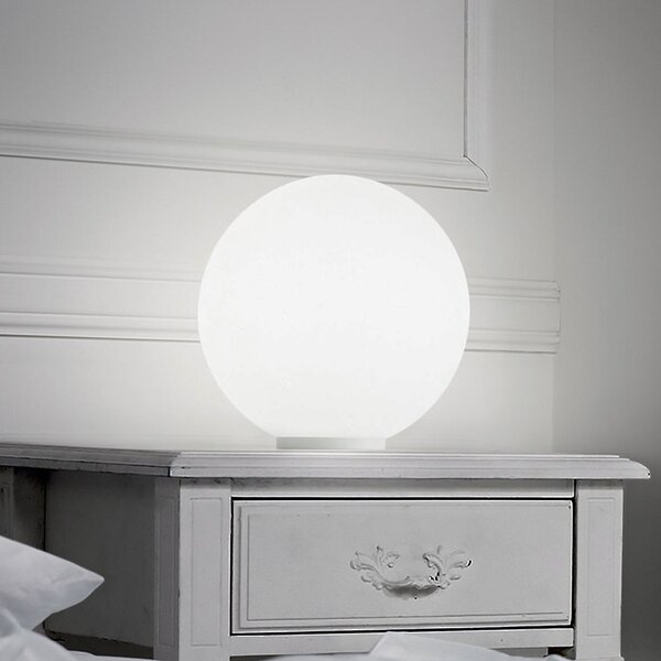 IDEAL LUX Ideal Lux Настолна лампа Mapa, Ø 40 cm, опално стъкло, сферична, E27, Бял, Дневна/трапезария, Стъкло, Глобус