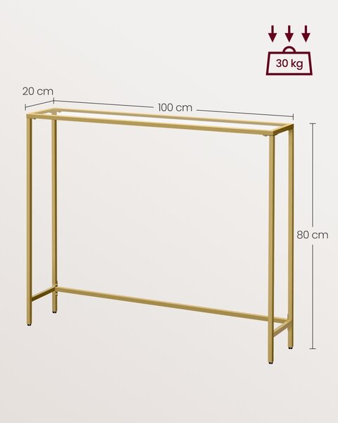 Конзола Vasagle Златна 100.5x20x80 см