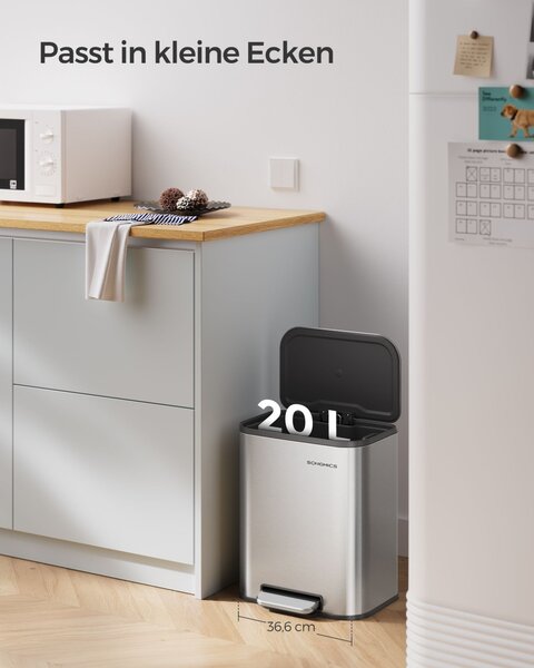 Кош за боклук Songmics Сив 36.6x30x42.5 см