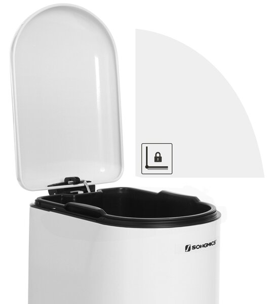 Кош за боклук Songmics бял 31.5x19x39 см