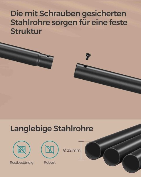 Закачалка на колелца Songmics Кафява 98.5x39.6x156.8 см