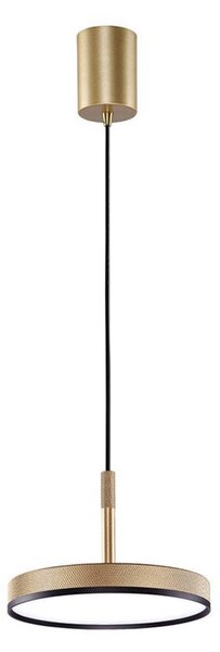 Viokef LED висяща лампа Don, златист, Ø 20 cm, метал, Злато / месинг, Дневна/трапезария, Алуминий, Модерен