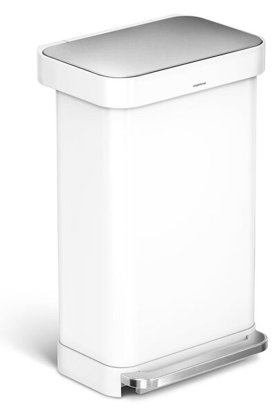 Bílý odpadkový koš simplehuman, 45 l