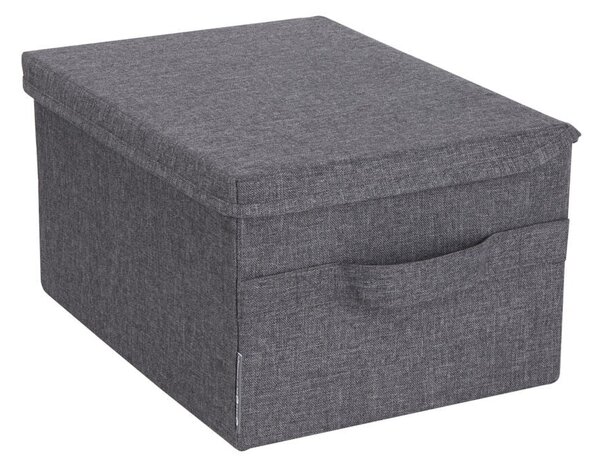 Сива текстилна кутия за съхранение с капак 35x19x26 cm Soft Storage – Bigso Box of Sweden