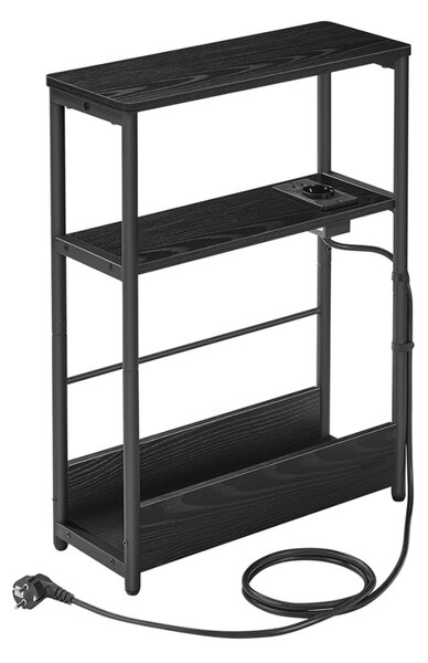 Странична масичка с контакт Vasagle Черен 45x18x58 см