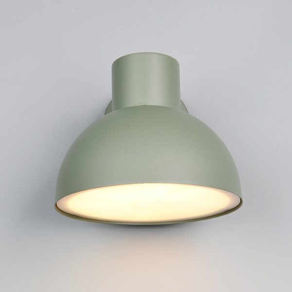 Trio Lighting Външна стена Elbe, зелена, алуминий под налягане, E27, Затъмняване, Зелен, Алуминий, Скандинавски