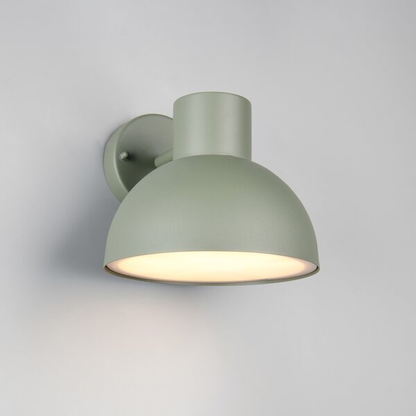 Trio Lighting Външна стена Elbe, зелена, алуминий под налягане, E27, Затъмняване, Зелен, Алуминий, Скандинавски