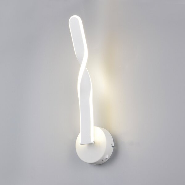 Reality Leuchten LED стенна лампа Ginko, бял матов, метал, височина 45,5 cm, Бял, Дневна/трапезария, Метал, Модерен