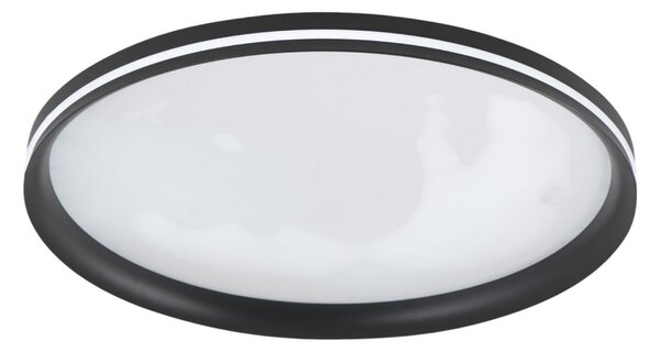 Fabas Luce LED таванна лампа Isy, черна, Ø 55 cm, метал, CCT, димируема, Затъмняване, Черен, Дневна/трапезария, Метал, Модерен
