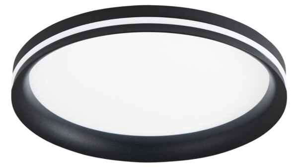 Fabas Luce LED таванска лампа Isy, черна, Ø 35 cm, метал, CCT, с димер, Затъмняване, Черен, Дневна/трапезария, Метал, Модерен