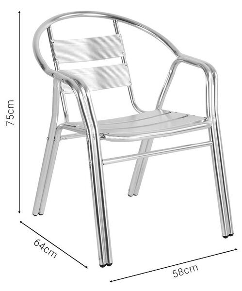 Комплект от 3 бр. градинска маса и столове Zircu-Lazo II Сребрист 60x60x70 см