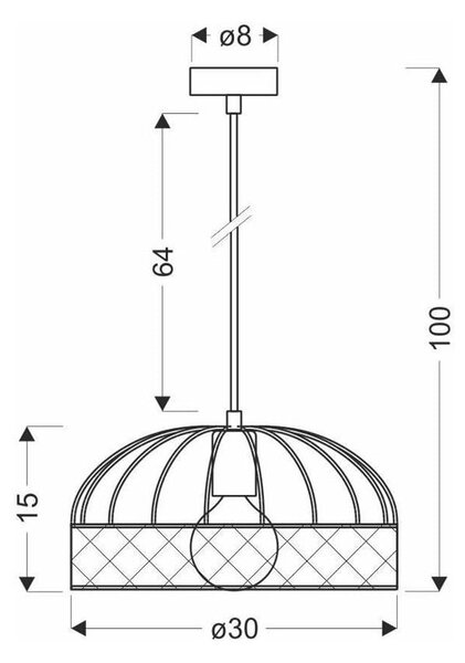 Черно метално висящо осветително тяло ø 30 cm Levi - Candellux Lighting