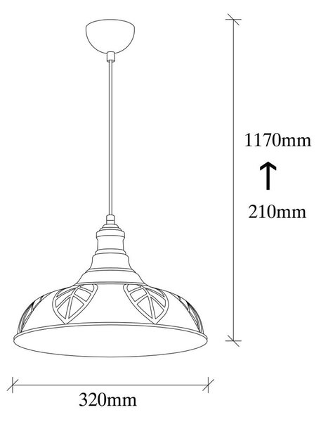 Метална висяща лампа в мед Opviq lights Philip - Opviq lights