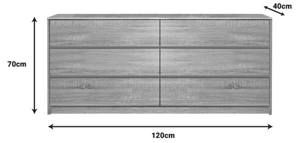 Скрин Kuanger от MDF в естествен цвят 120x40x70 cm