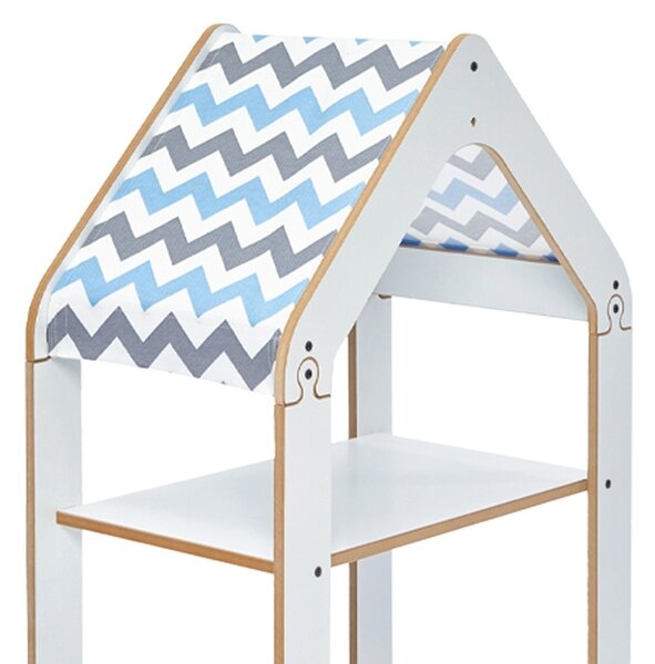Монтесори етажерка Zoilen бяло синьо mdf 57x34x70 cm