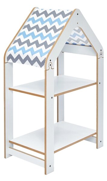Монтесори етажерка Zoilen бяло синьо mdf 57x34x70 cm