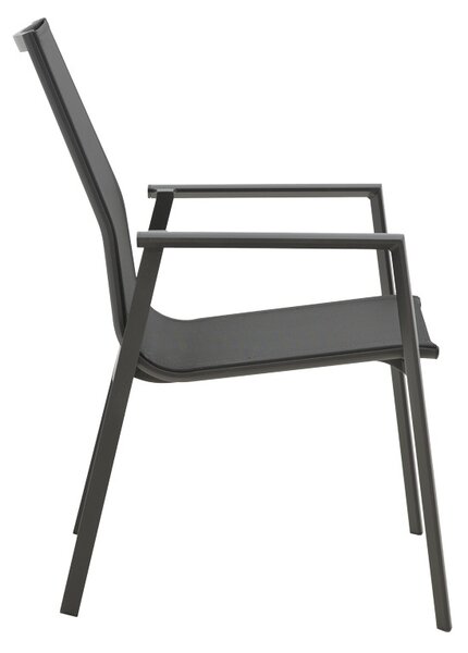 Градински стол Dashiell черен метал черен текстилен черен 71x58x94 cm