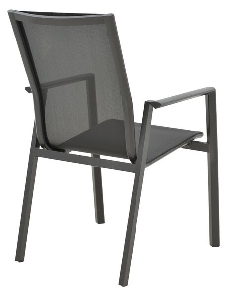 Градински стол Dashiell черен метал черен текстилен черен 71x58x94 cm