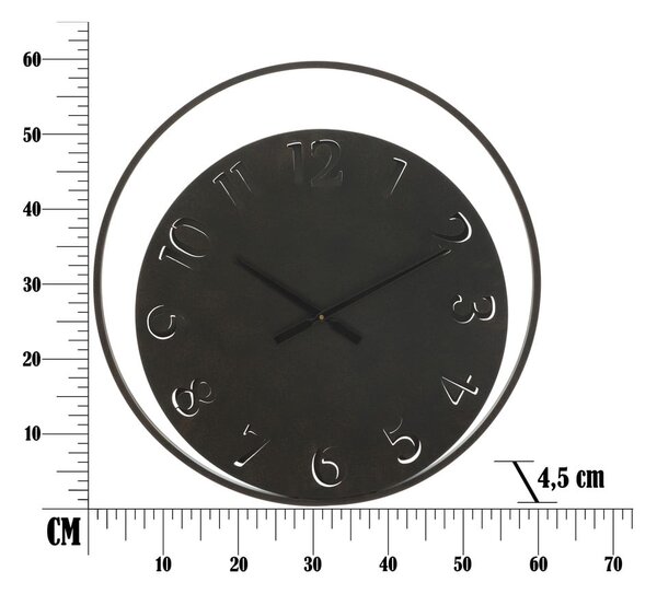 Черен стенен часовник Circle, ⌀ 60 cm - Mauro Ferretti