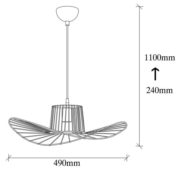 Черна висяща лампа Tel Hat, ø 50 cm - Opviq lights