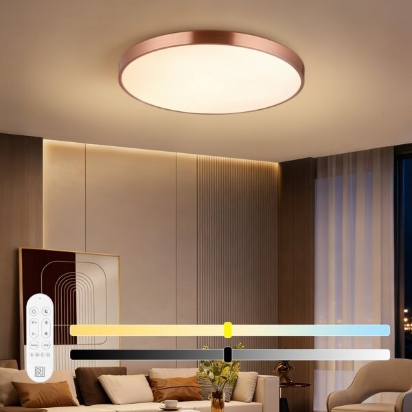 Immax NEO 07323L-LED таванно осветително тяло SEMPLICI 96W/230V Ø80 см, димируемо, Wi‑Fi Tuya, розово + дистанционно управление