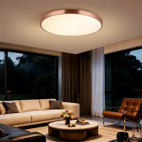 Immax NEO 07323L-LED таванно осветително тяло SEMPLICI 96W/230V Ø80 см, димируемо, Wi‑Fi Tuya, розово + дистанционно управление