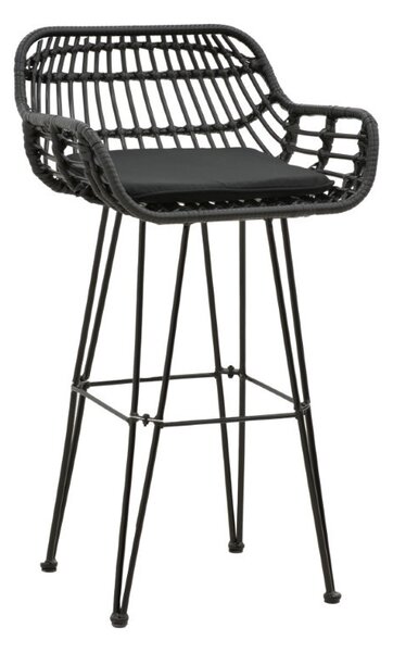 Градински бар стол Naoki Черен 52x50x90 cm