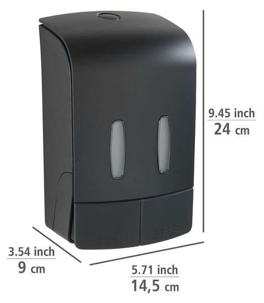 Черен пластмасов диспенсър за сапун, монтиран на стена 0,96 л Tartas - Wenko