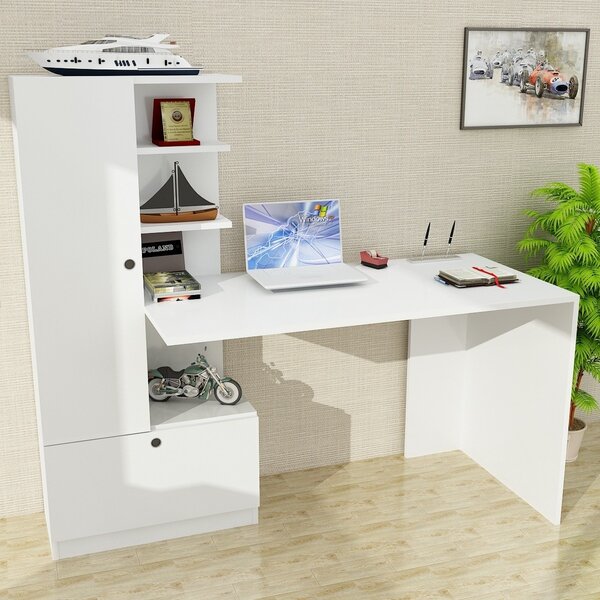 Бюро с шкаф Domingos White 120x73.8x61.8 cm