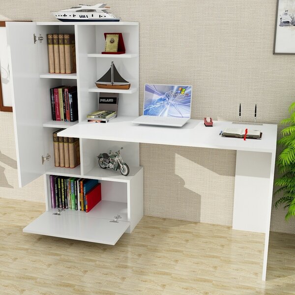 Бюро с шкаф Domingos White 120x73.8x61.8 cm