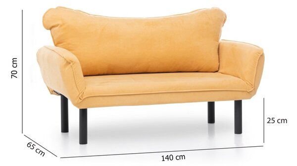 Диван с 2 места Chatto Mustar 140x70x65 cm