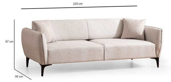 Диван с 3 места Belissimo Bej 220x67x95 cm