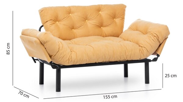 Двуместен разтегателен диван Nitta Mustar 187x70 cm