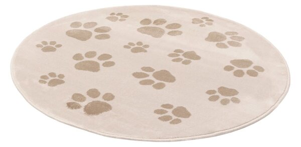 Бежов детски килим ø100 cm Paws Light Beige – FD