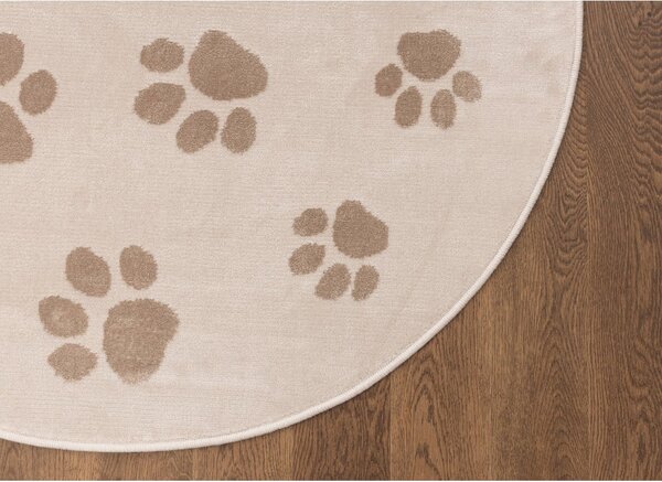 Бежов детски килим ø100 cm Paws Light Beige – FD