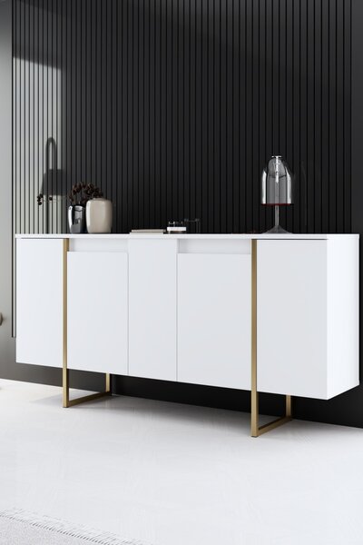 Комплект мебели за дневна Luxe Бял 160x35x80 см