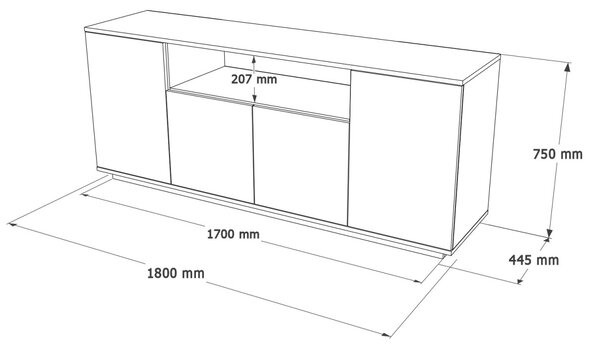 Конзола FR15 Pin 180x75x44,5 cm