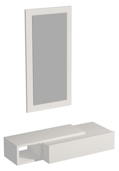 Висяща конзола с огледало Vien White 82x15.8x29.6 cm