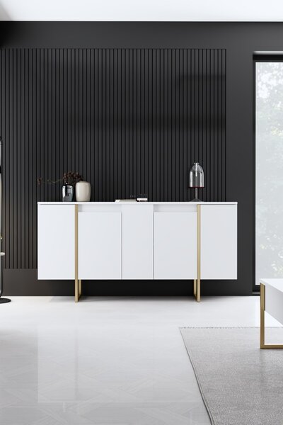 Комплект мебели за дневна Luxe Бял 160x35x80 см