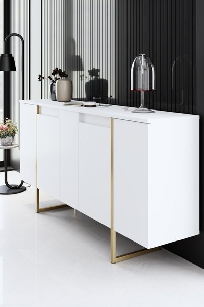 Комплект мебели за дневна Luxe Бял 160x35x80 см