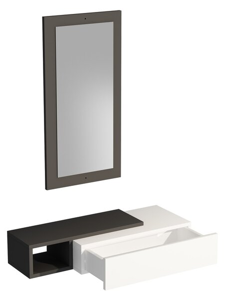 Висяща конзола с огледало Vien Anthracite 82x15.8x29.6 cm