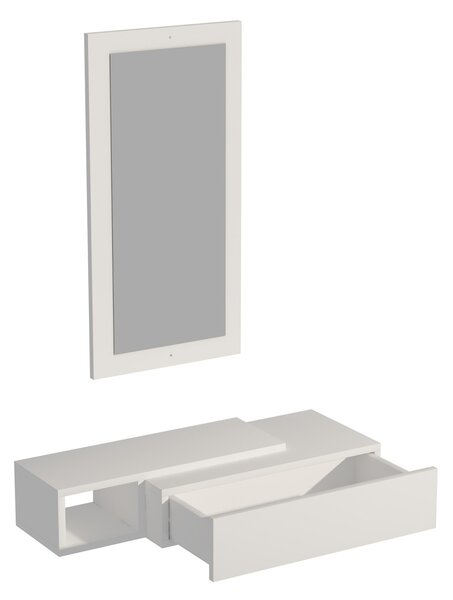 Висяща конзола с огледало Vien White 82x15.8x29.6 cm