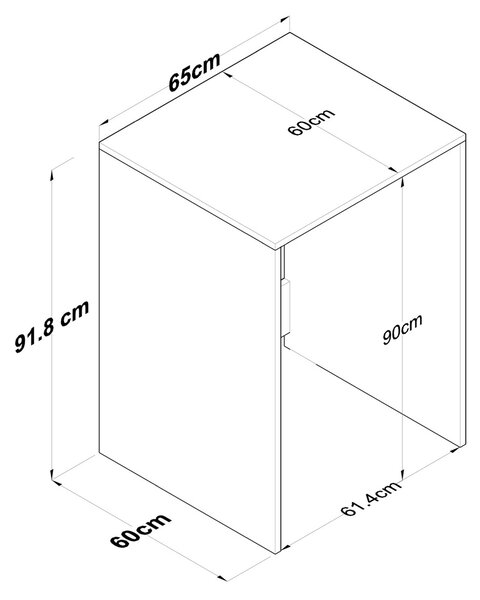 Шкаф за перална машина KD103 Nuc 65x91.8x60 cm