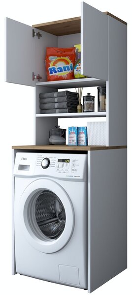 Шкаф за перална машина KD101 White 65x183.6x60 cm