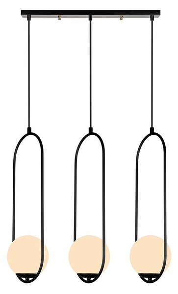 Черно висящо осветително тяло, височина 146 cm Arch - Squid Lighting