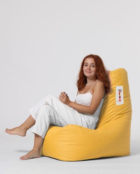 Градински фотьойл пуф Diamond Yellow 60x90x35 cm