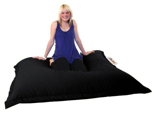 Възглавница за градинско кресло Pouf Pouf Black 100x100x20 cm