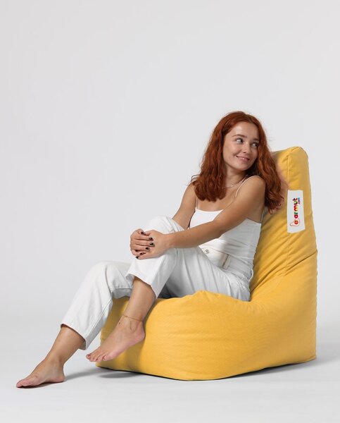 Градински фотьойл пуф Diamond Yellow 60x90x35 cm