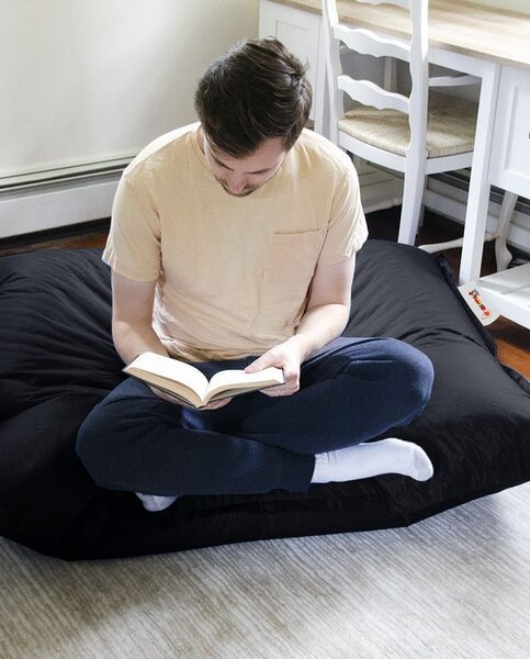 Възглавница за градинско кресло Pouf Pouf Black 100x100x20 cm